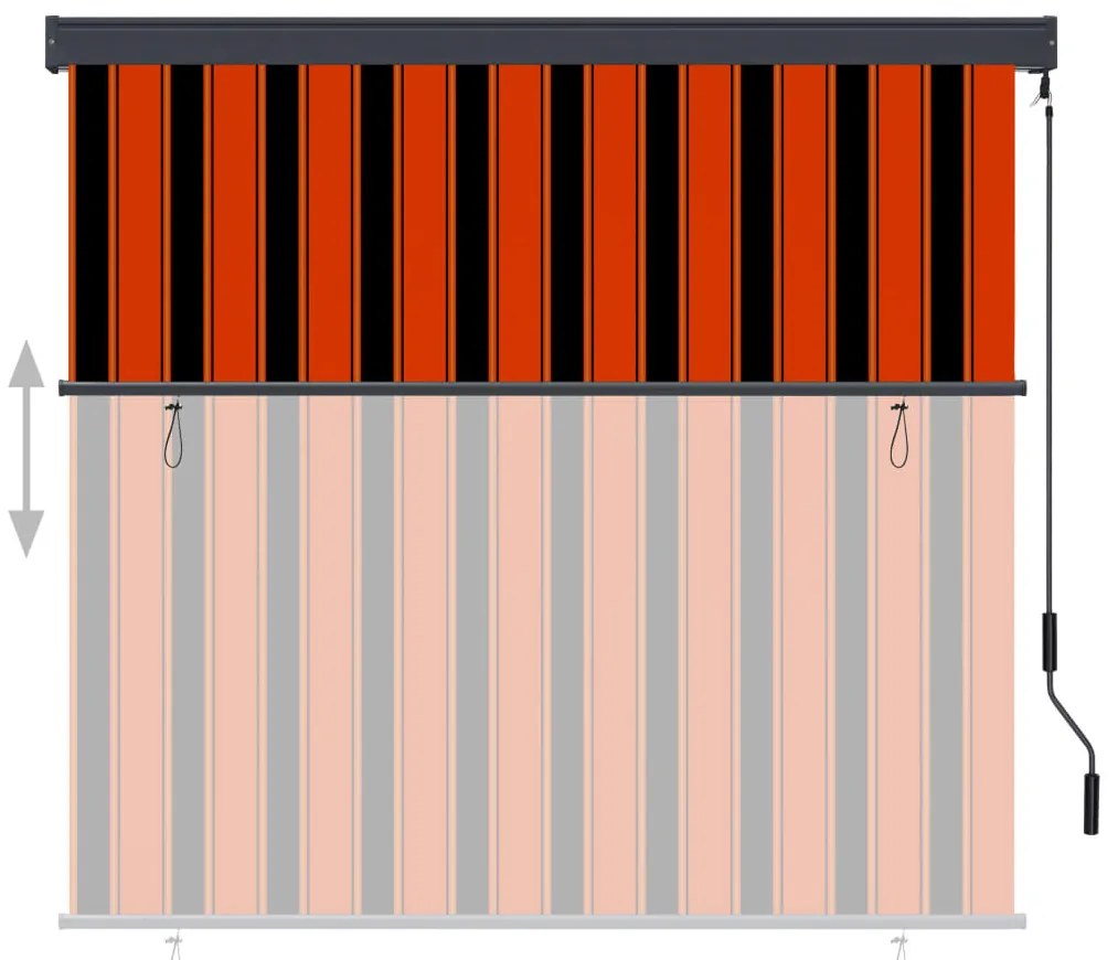 Estore de rolo para exterior 160x250 cm laranja e castanho
