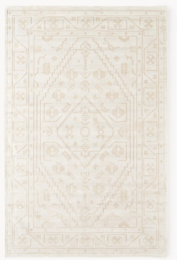 Tapete em viscose artesanal Shaila, branco