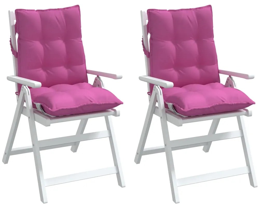 Almofadões cadeira encosto baixo 2 pcs tecido oxford rosa