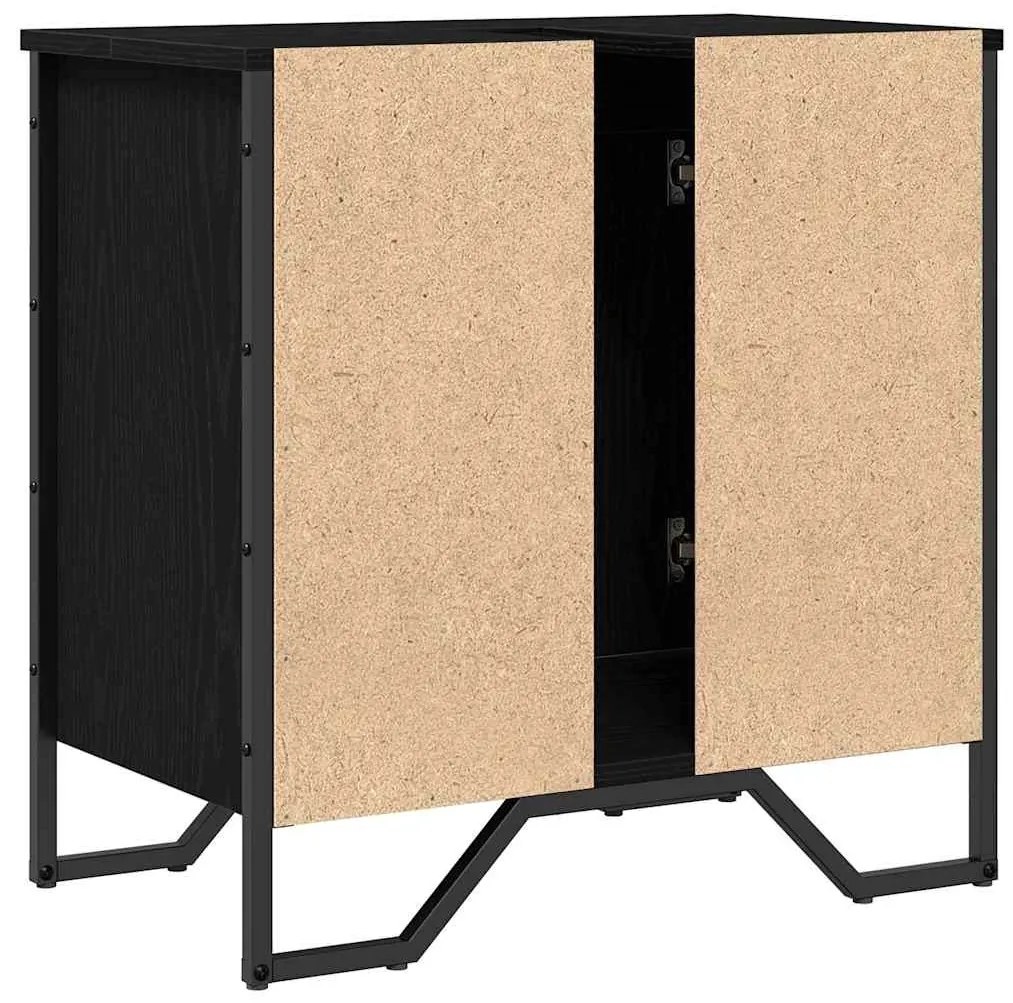 Armário para Lavatório de Casa de Banho Carvalho Preto 60x35x60 cm Mad