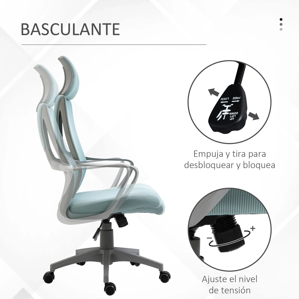 Vinsetto Cadeira de escritório ergonômica Cadeira de mesa inclinável a