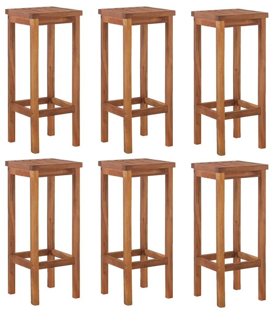 7 pcs Conjunto de bar para jardim madeira de acácia maciça