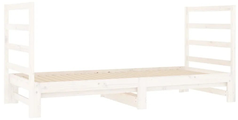 Estrutura sofá-cama de puxar 2x(90x190) cm pinho maciço branco