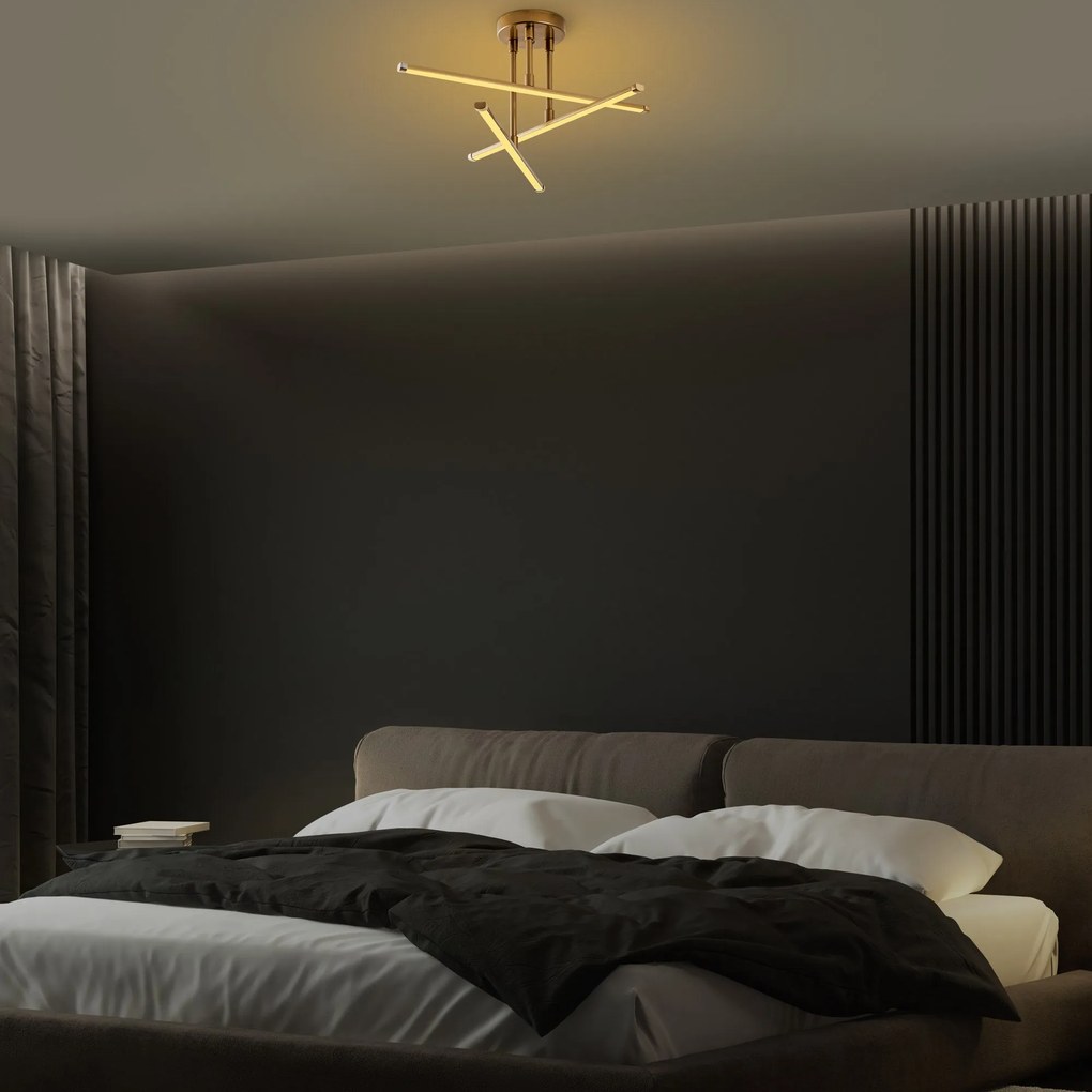 Chandelier Ledflower – Dourado – 51 cm x 26 cm x 51 cm