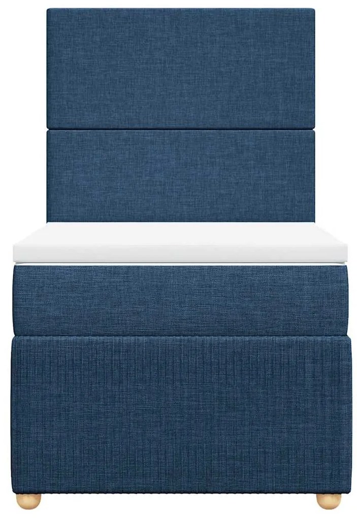 Cama com molas/colchão 100x200 cm tecido azul