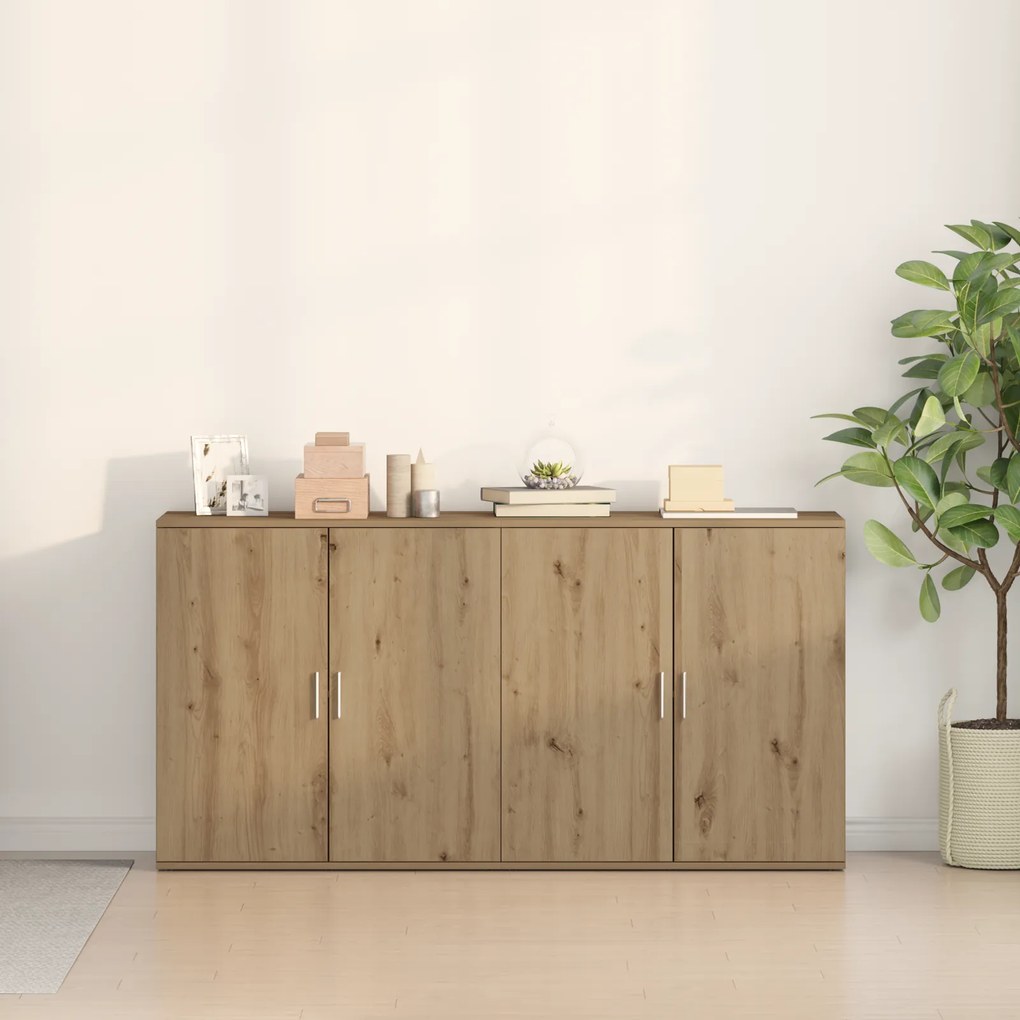 Buffets 2 pcs Carvalho Artesanal 79x38x80 cm Madeira de Engenharia