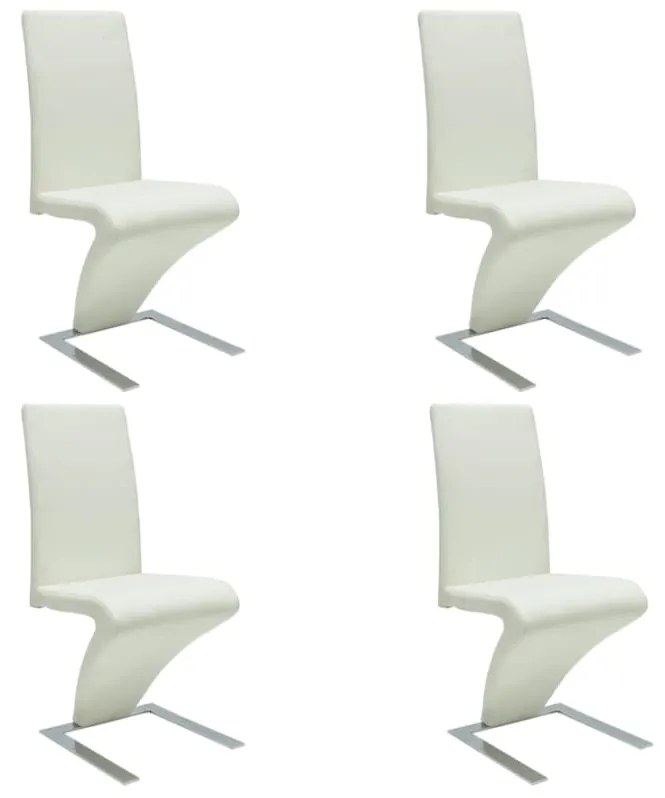 vidaXL Cadeiras de jantar 4 pcs couro artificial branco