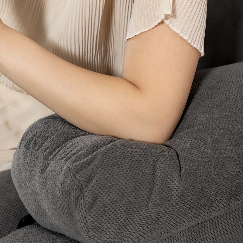 Sofá Reclinável Manual de 2 Lugares Ajuste Separado Revestimento em Veludo Apoio para os Pés Ajustável 145x100x102 cm Cinzento