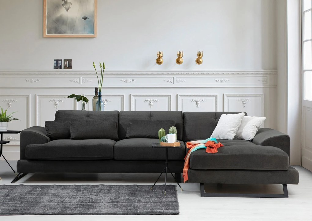 Sofá de Canto Frido – Antracite – 308 cm x 190 cm