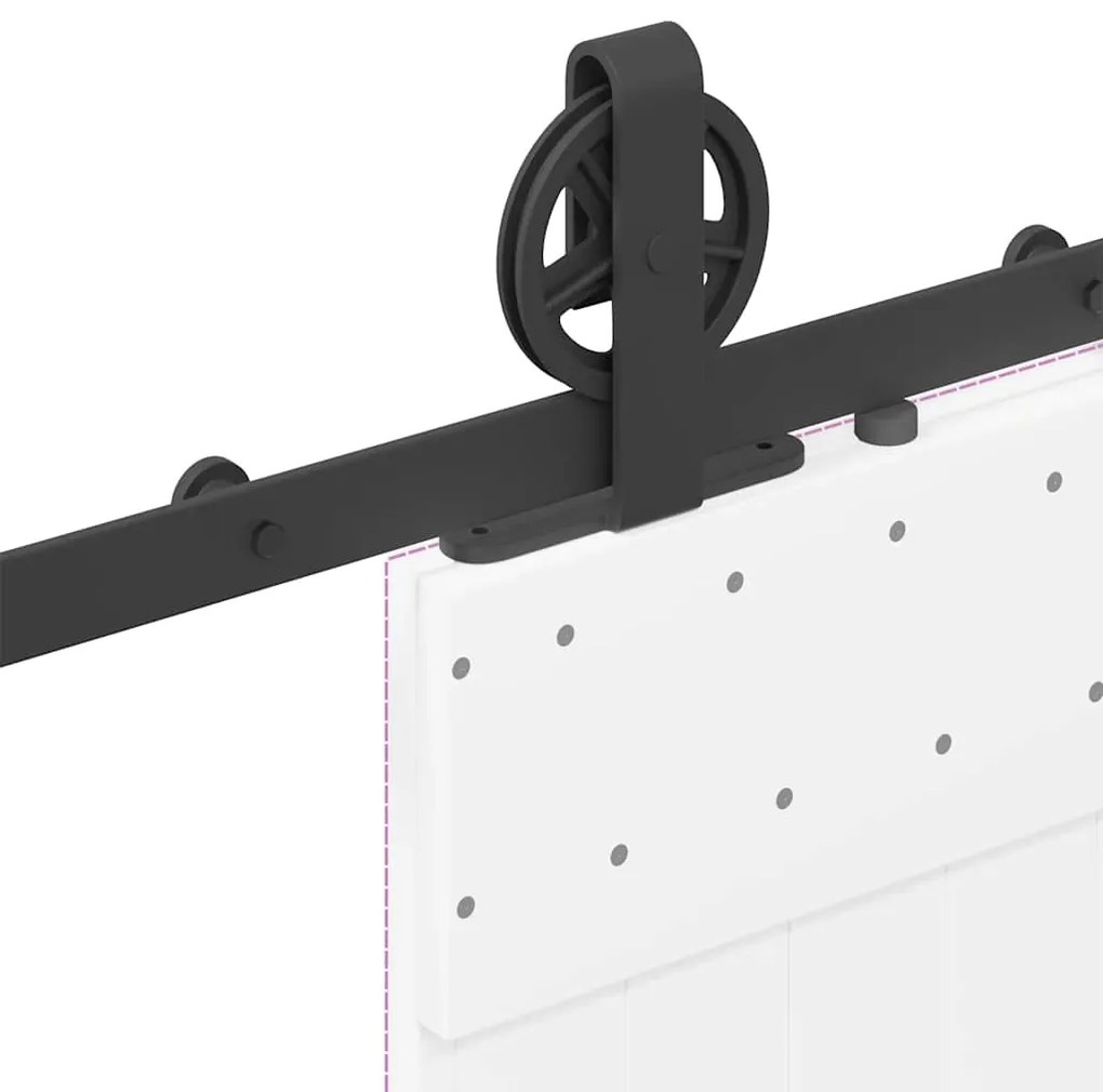 Kit de ferragens para porta deslizante 200 cm aço preto