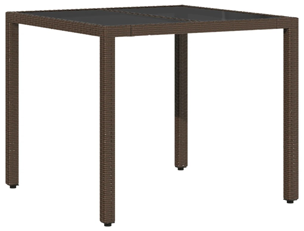 Conjunto de Jantar de Jardim 3 Peças com Almofadas Castanho Polyrattan