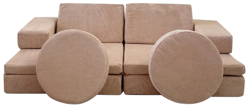 Sofá-Cama de 2 Lugares Puzzle – Rosa – 140x46x70 cm