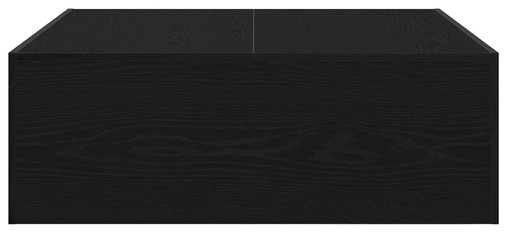 Mesa de Café de Carvalho Preto - 100x100x35 cm Feita de Madeira Recons