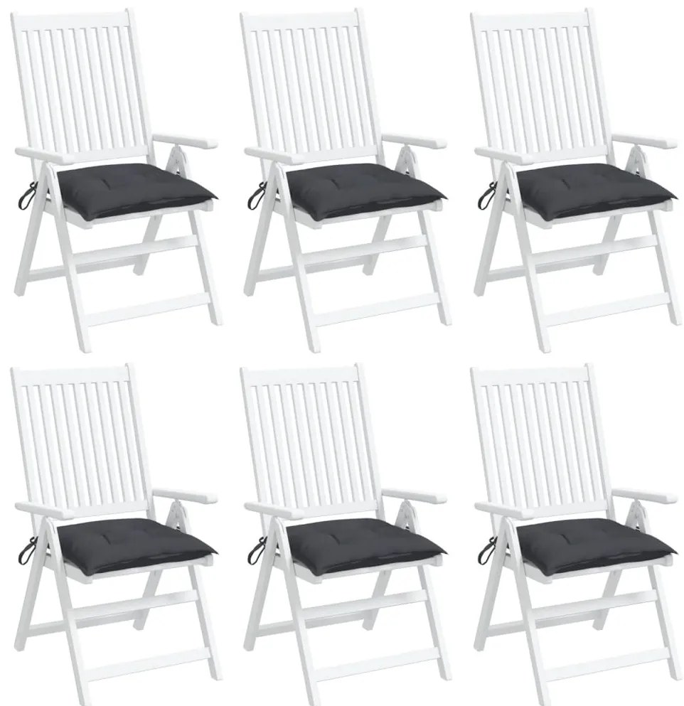 Almofadões de cadeira 6 pcs 50x50x7 cm tecido oxford antracite