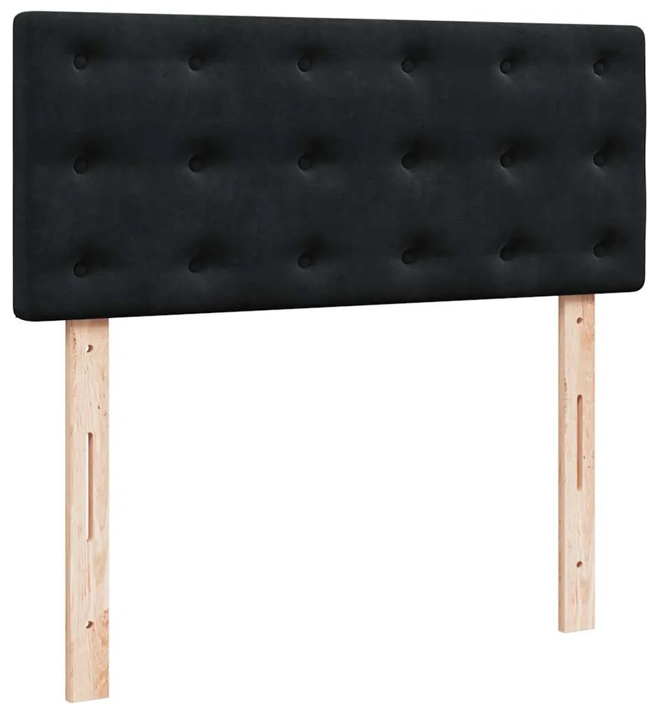 Estrutura de cama otomana com colchão 120x200 cm veludo preto