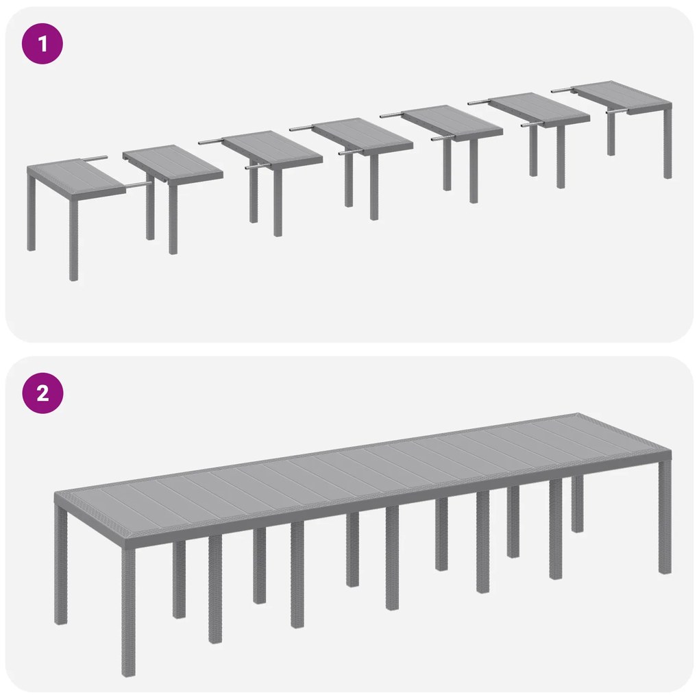 Conjunto de Jantar de 15 Peças vidaXL para Jardim com Almofadas Cinzen
