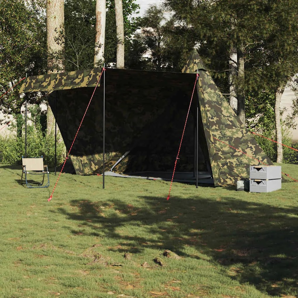 Tenda familiar tipi para 6 pessoas impermeável camuflagem