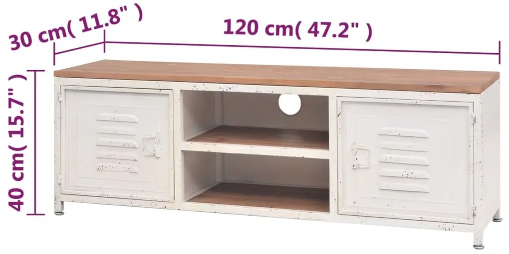 Móvel de TV 120x30x40 cm branco