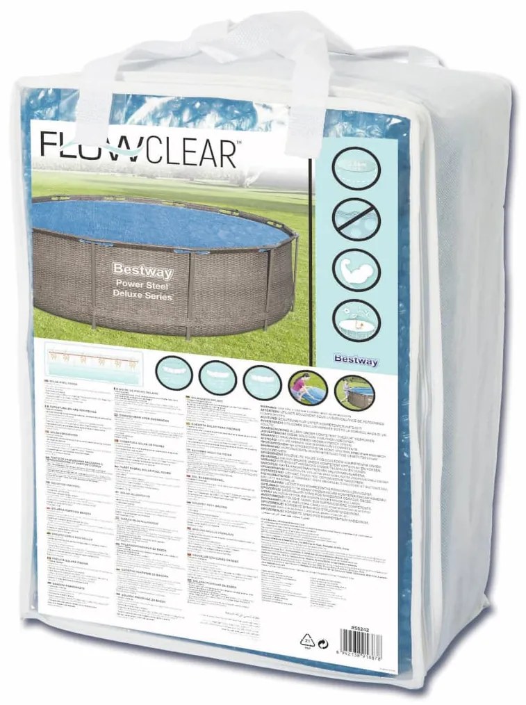 Bestway Cobertura de piscina solar Flowclear 356 cm