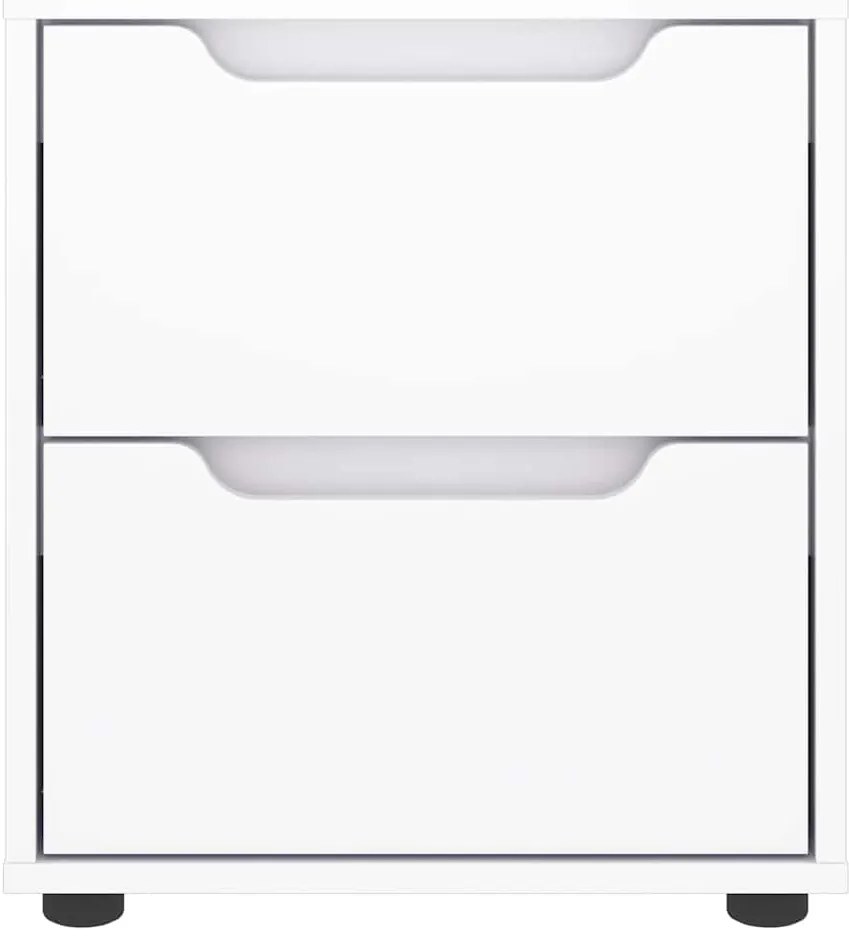 Mesa de cabeceira VISNES derivados de madeira branco 45x40x50cm