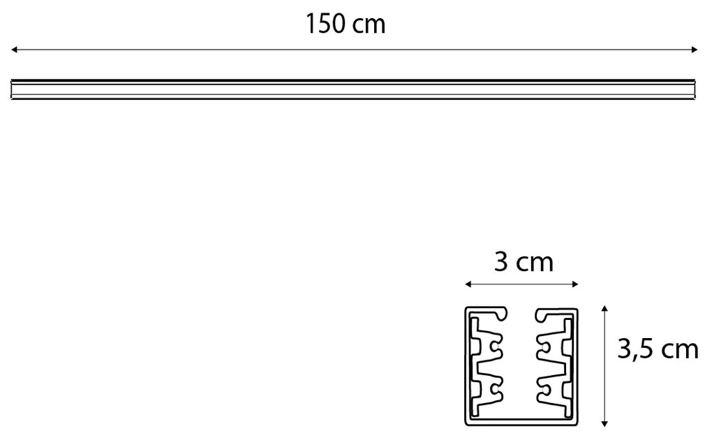 Trilho branco de 150 cm para trilho trifásico Moderno