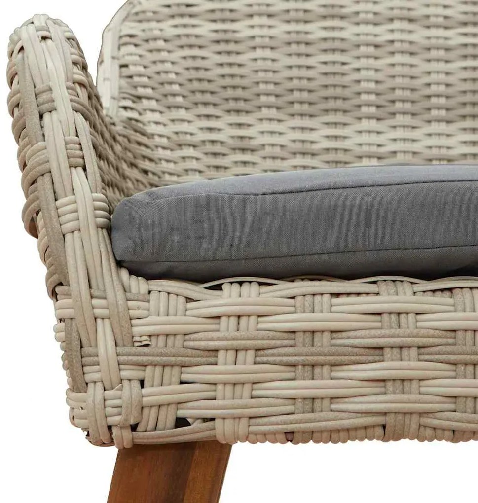 Conjunto de sala de jantar 7 pcs Cinza claro e preto