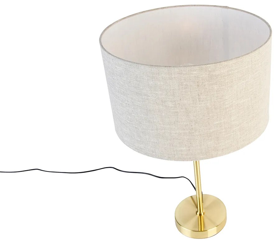 Candeeiro de mesa dourado ajustável com abajur cinzento claro 35 cm - Parte Design
