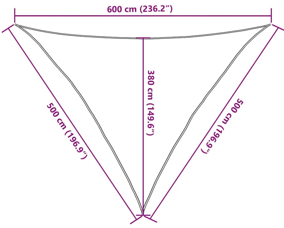 Para-sol estilo vela triangular 160 g/m² 5x5x6 m PEAD laranja