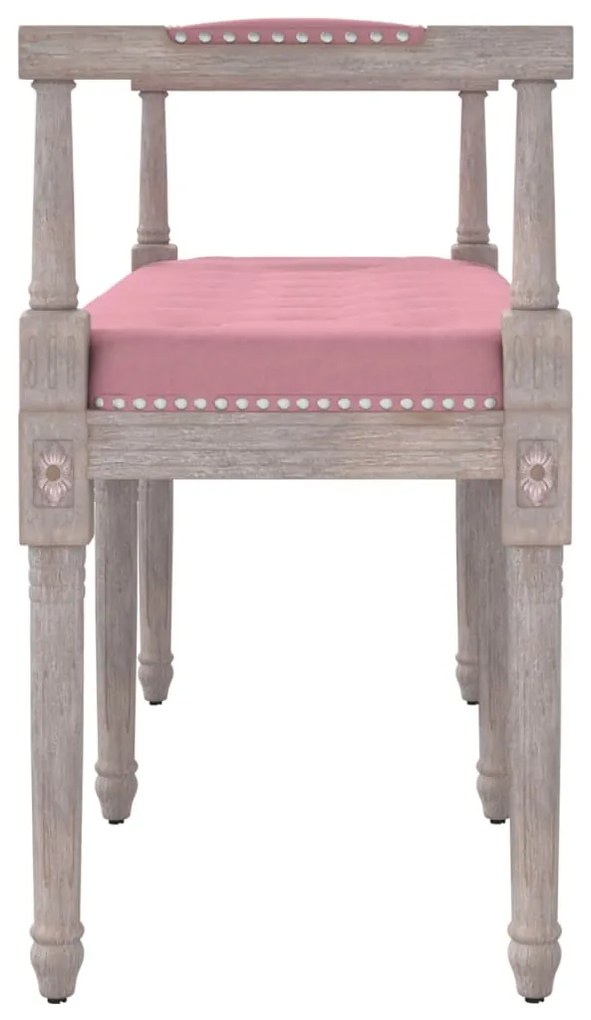 Banco 110x40x70 cm veludo rosa