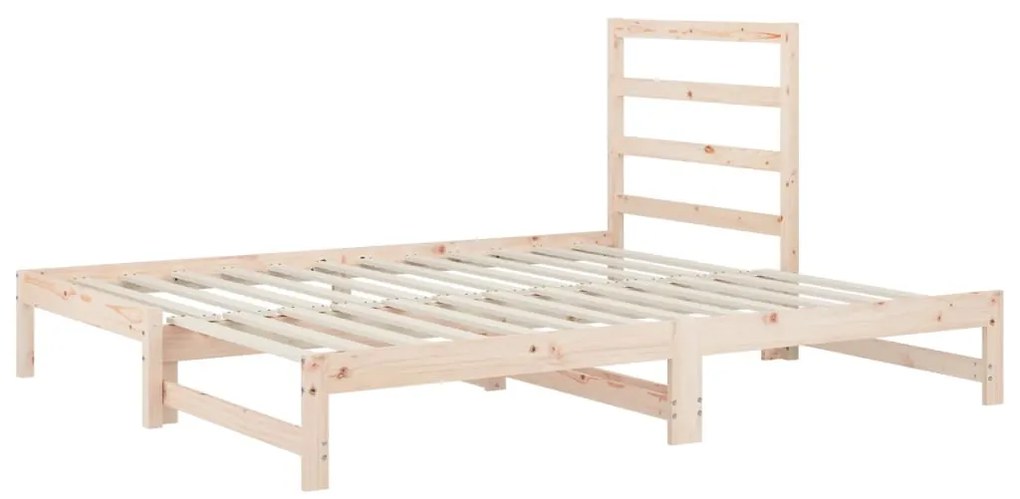 Estrutura sofá-cama de puxar 2x(90x190) cm pinho maciço