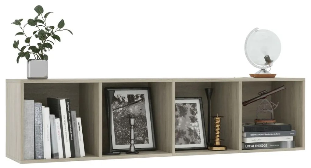 Estante/móvel de TV 143x30x36 cm contraplacado carvalho sonoma