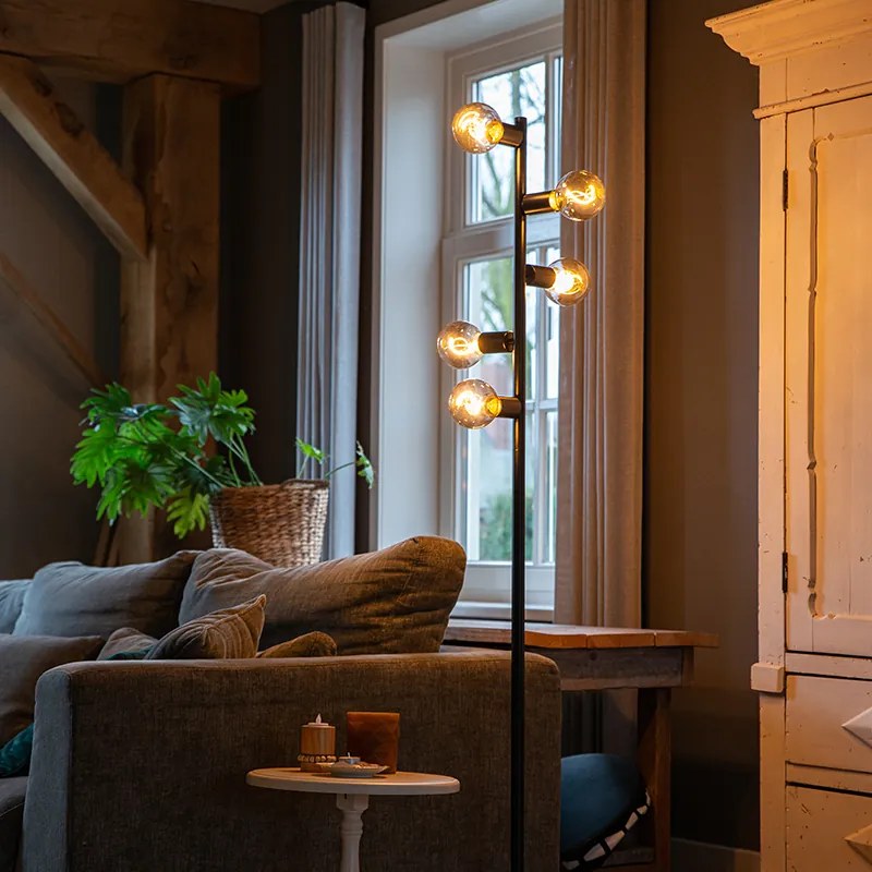 Candeeiro de pé escandinavo preto 5 luzes - Facil Tube