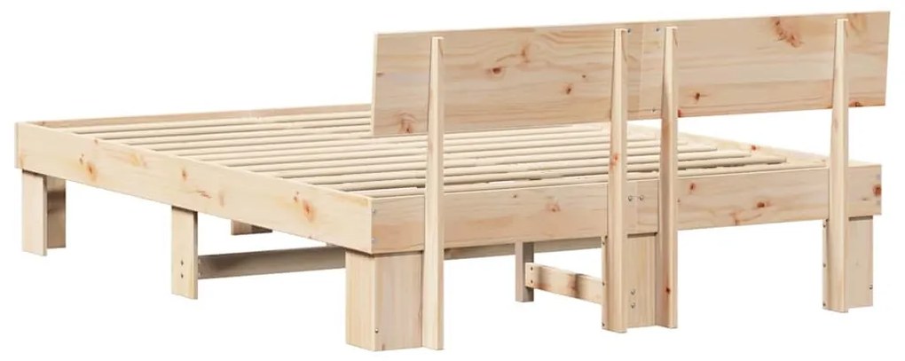 Estrutura da Cama com cabeceira Castanho 160 x 200 cm