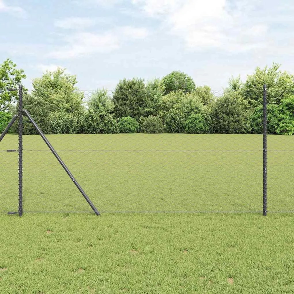 Cerca Hexagonal vidaXL Cinza 1,2x10 m Aço