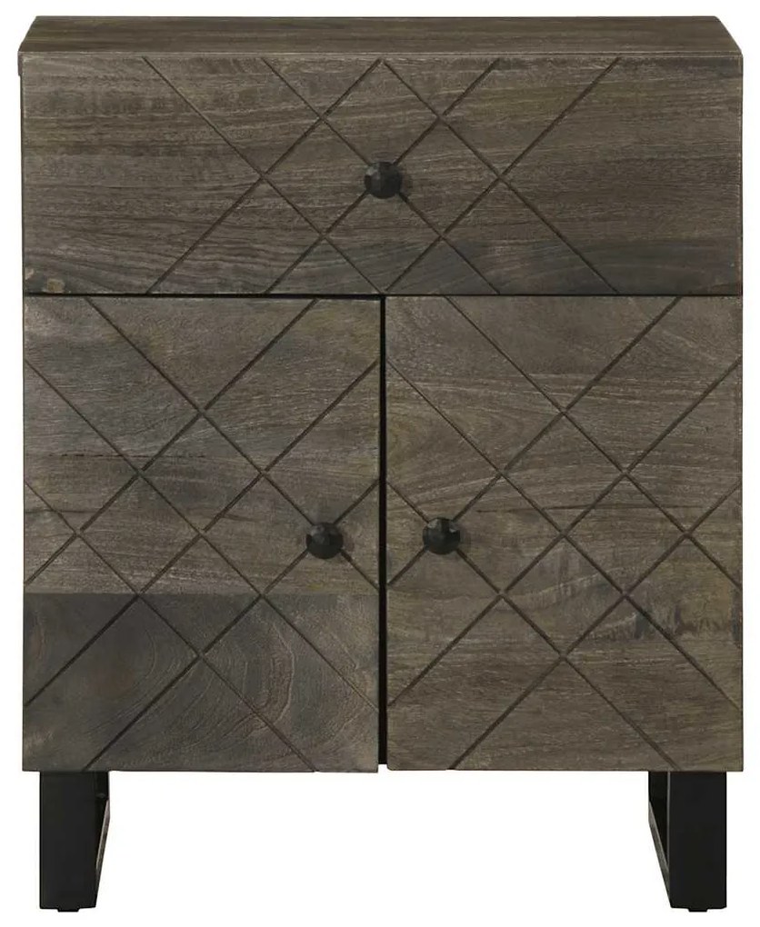 Mesa de cabeceira 50x33x60 cm madeira de mangueira maciça preto
