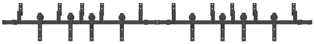 Kit de ferragens para porta deslizante 305 cm aço preto