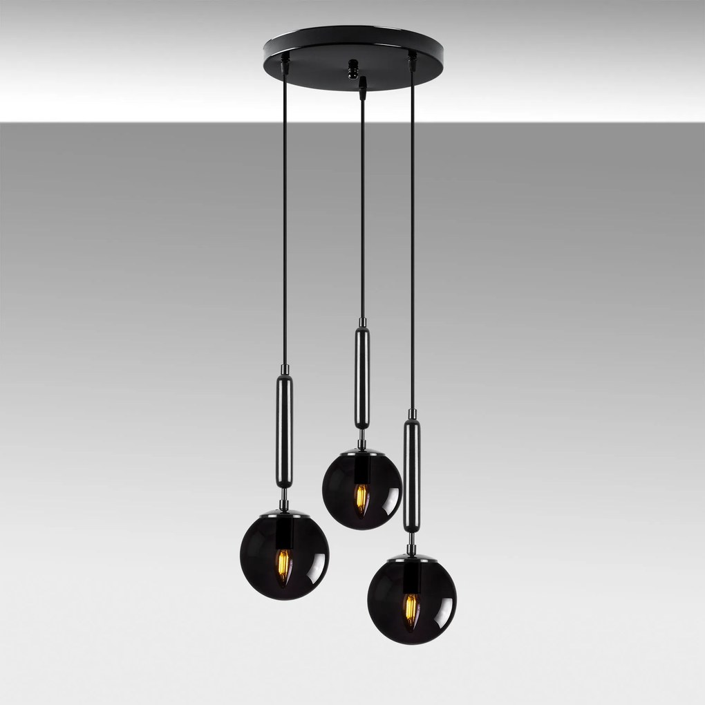 Candeeiro Suspenso King – Preto – 34 x 34 x 134 cm