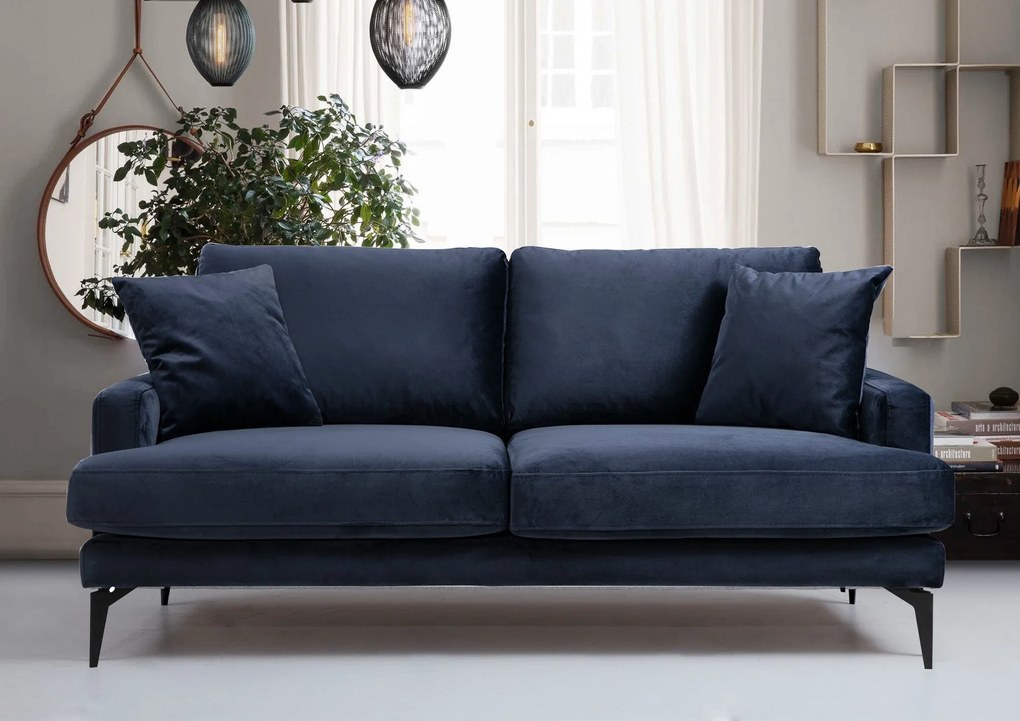 Sofá de 2 Lugares Papira – Azul Marinho – 175x90x88 cm