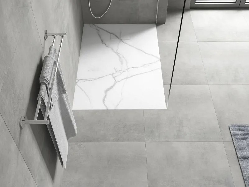 Mexen Hugo base de duche retangular SMC 100 x 80 cm, pedra branca - 42158010