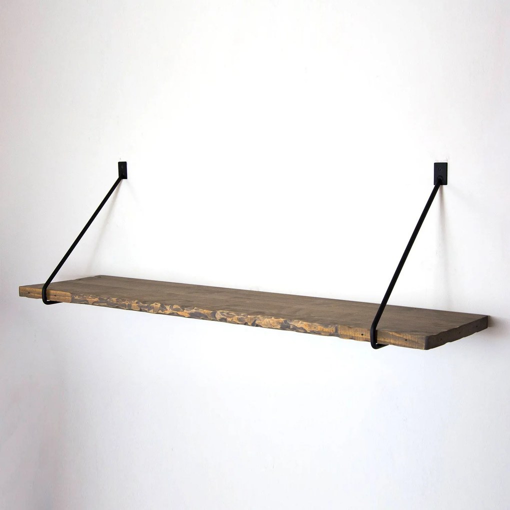 Prateleira Decorativa de Madeira Wr038 – Nogueira e Preto – 60x20x14 c