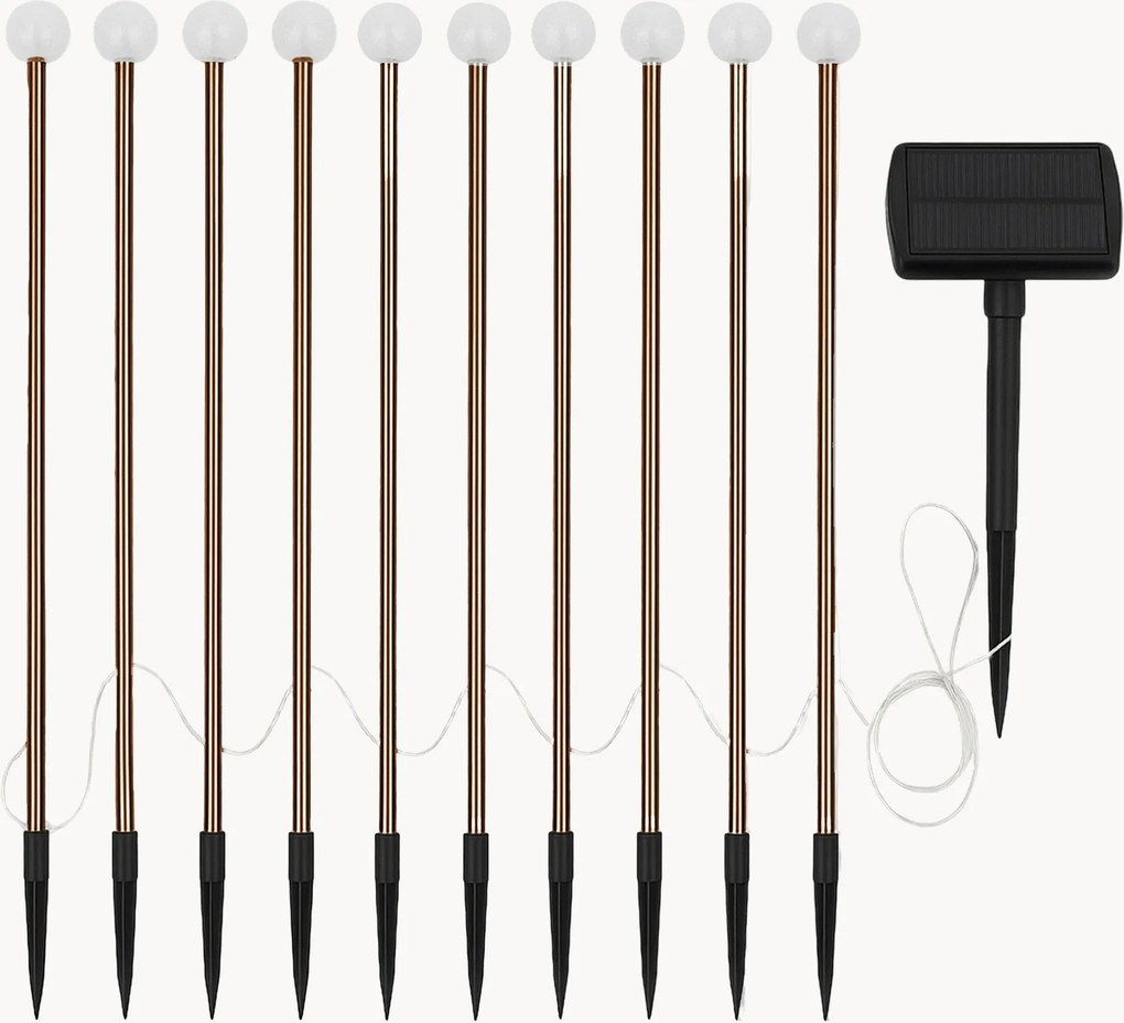 Candeeiros de estaca LED solares reguláveis Lolly, conjunto de 10