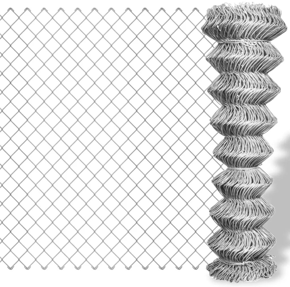 Cerca de arame 25x1,5 m aço galvanizado prateado