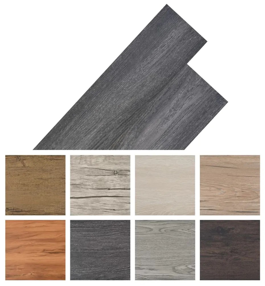 Tábuas de soalho PVC auto-adesivo 5,02 m² 2 mm preto e branco