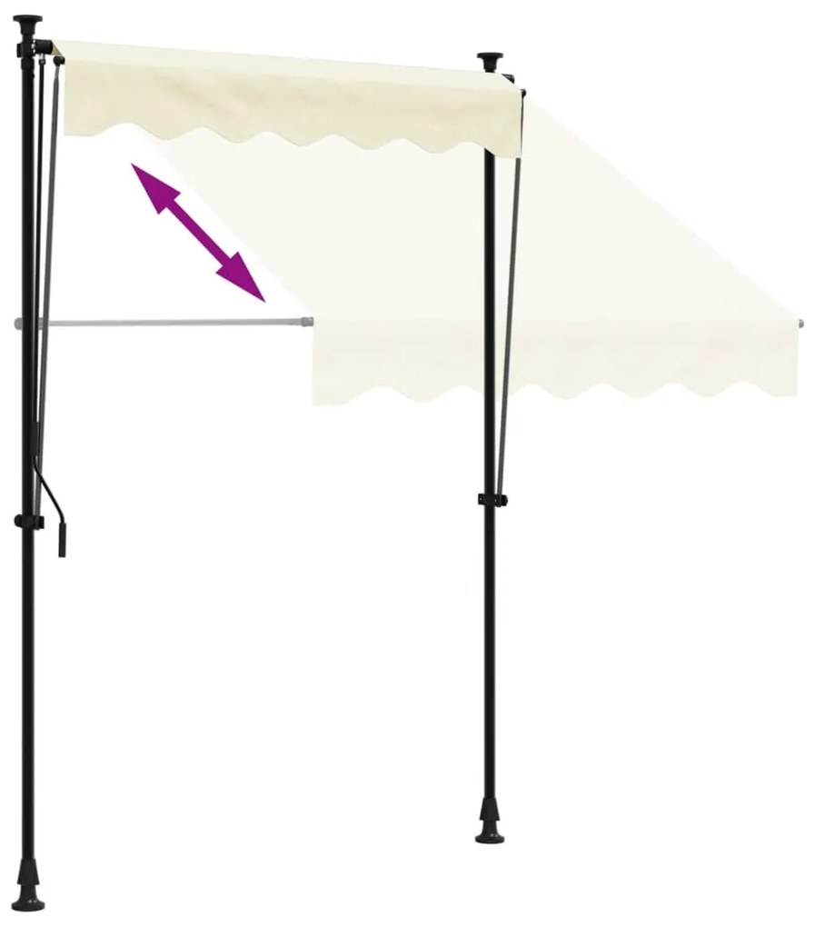 Toldo retrátil 150x150 cm tecido e aço cor creme