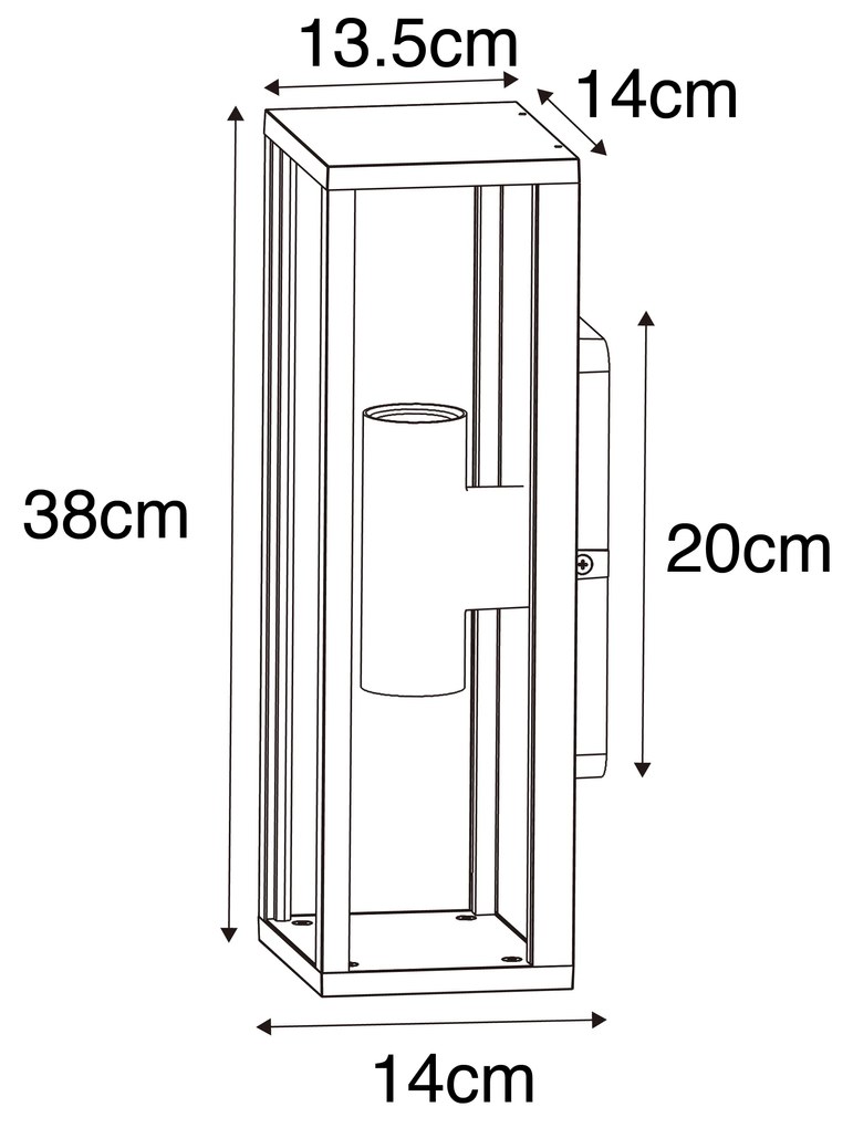 Candeeiro de parede industrial castanho enferrujado 38 cm 2 luzes IP44 - Charlois Industrial,Design