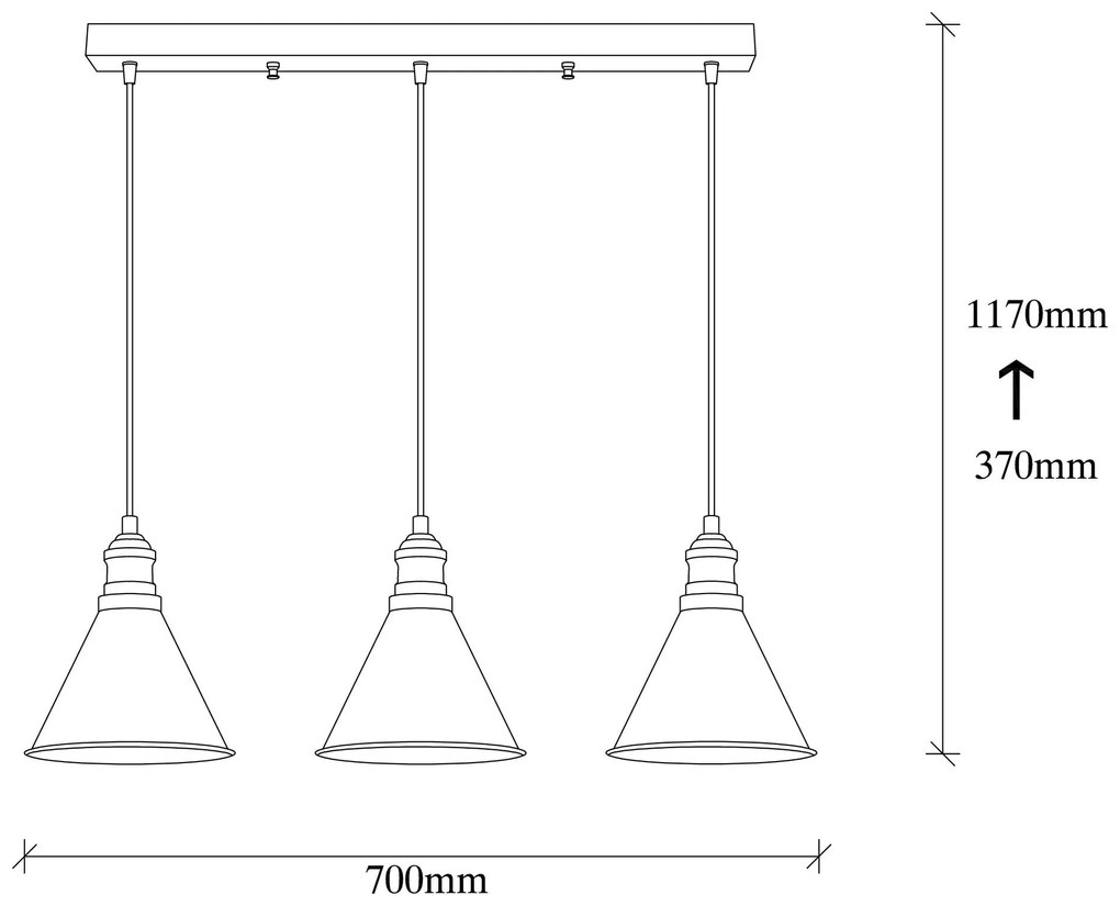 Chandelier Berceste – Preto – 70 cm de diâmetro, 117 cm de altura