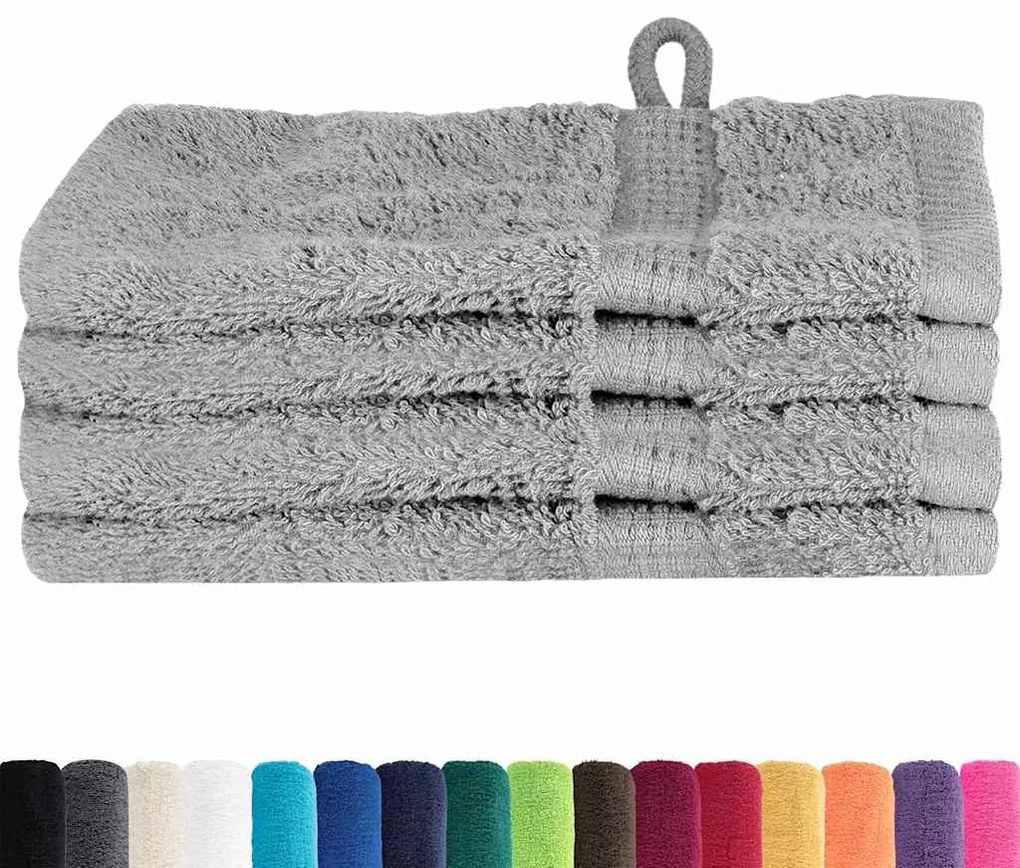 Panos de prato 4 pcs Cinzento 15 x 21 cm Algodão