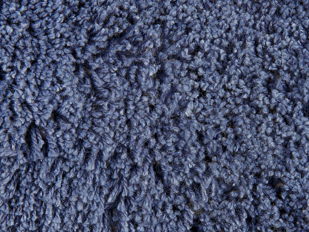 Conjunto de 2 almofada com bordado em algodão creme e azul 35 x 55 cm LUPINUS Beliani