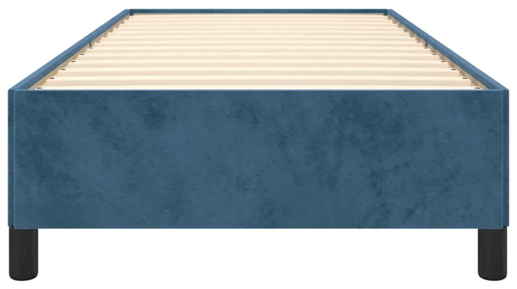 Estrutura de cama sem colchão 100x200 cm veludo azul-escuro