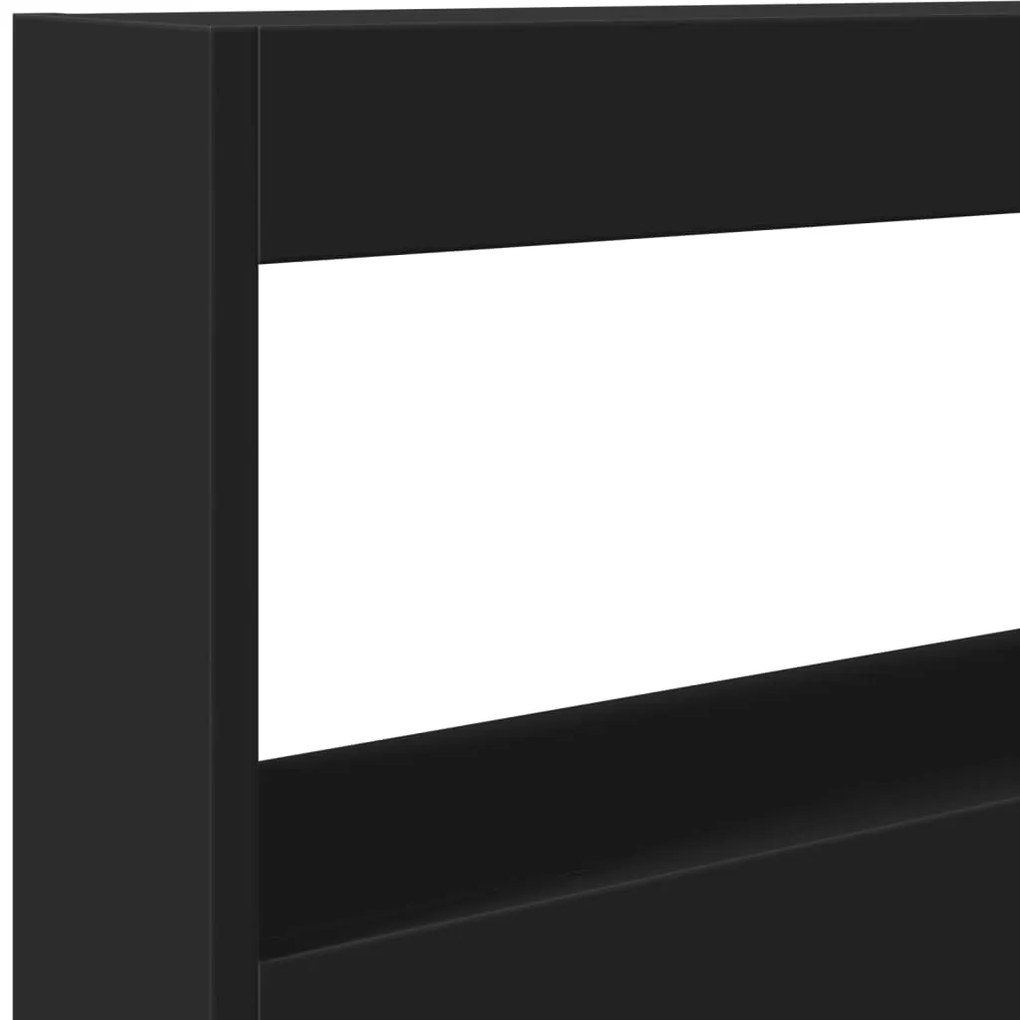 Armário de cabeceira com luzes LED 120x17x102 cm preto